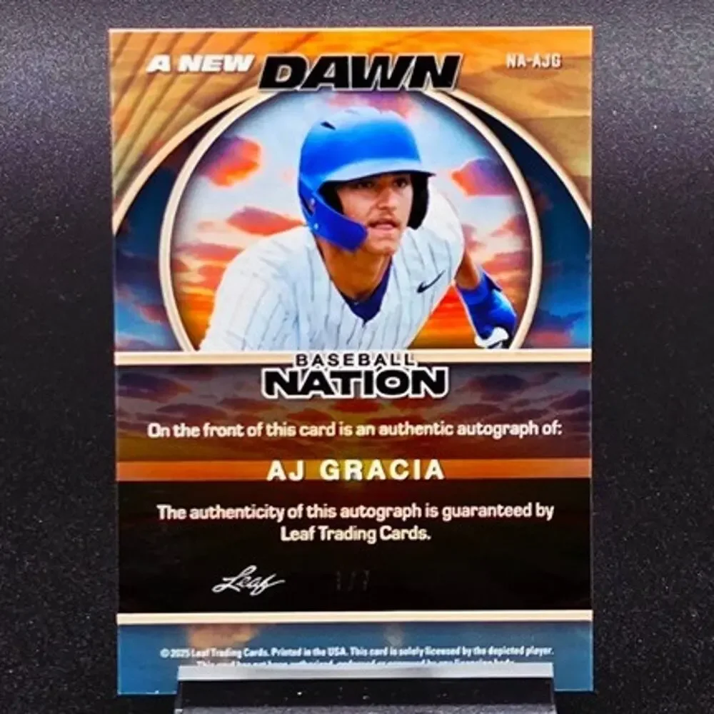 AJ Gracia 1/7 A New Dawn Blue Ray Wave Auto Atlanta Braves Top Prospect